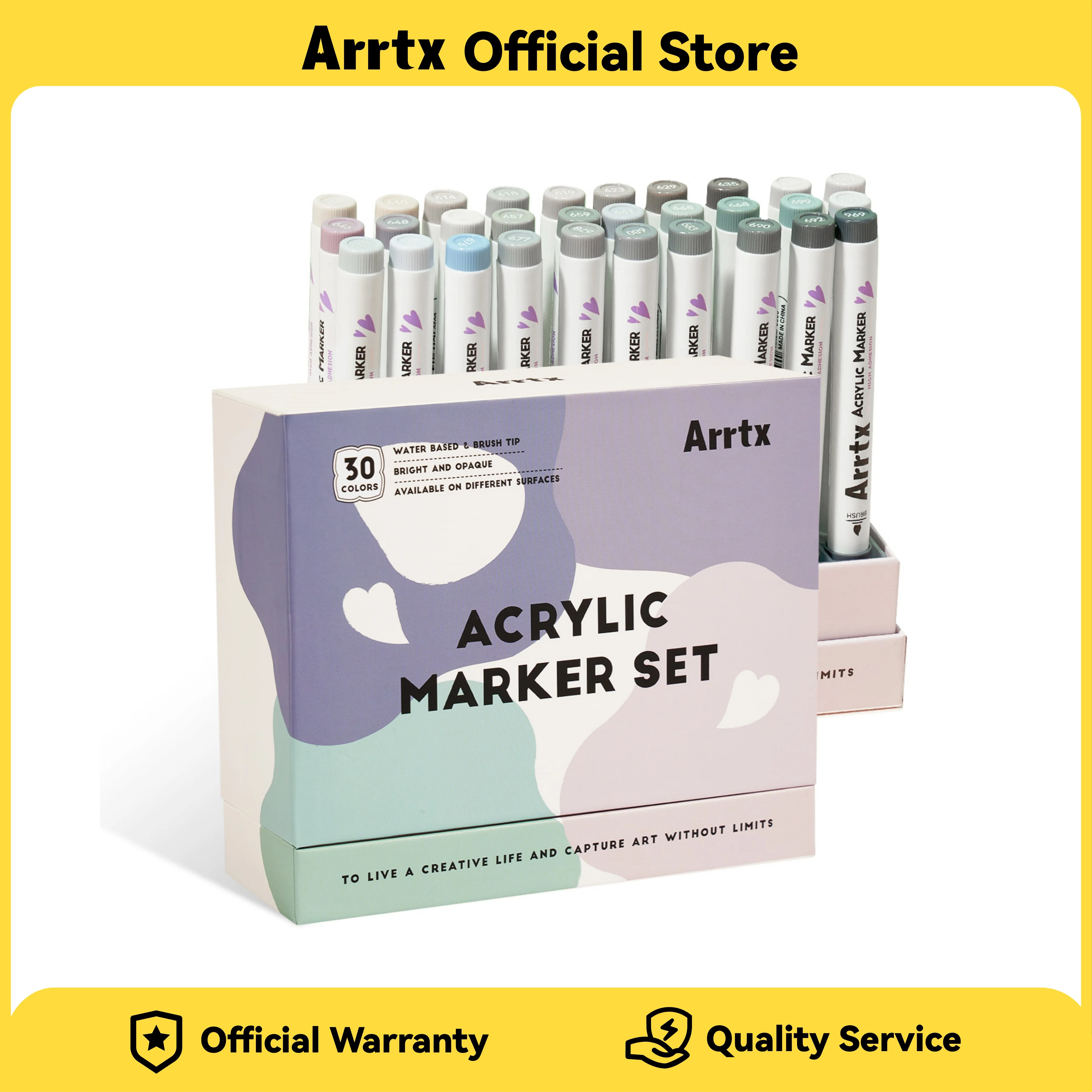 

Arrtx 30 Colors Acrylic Paint Pens for Rock Painting, Extra Brush Tip, Water Based Paint Markers for Stone, Glass, Easter Egg