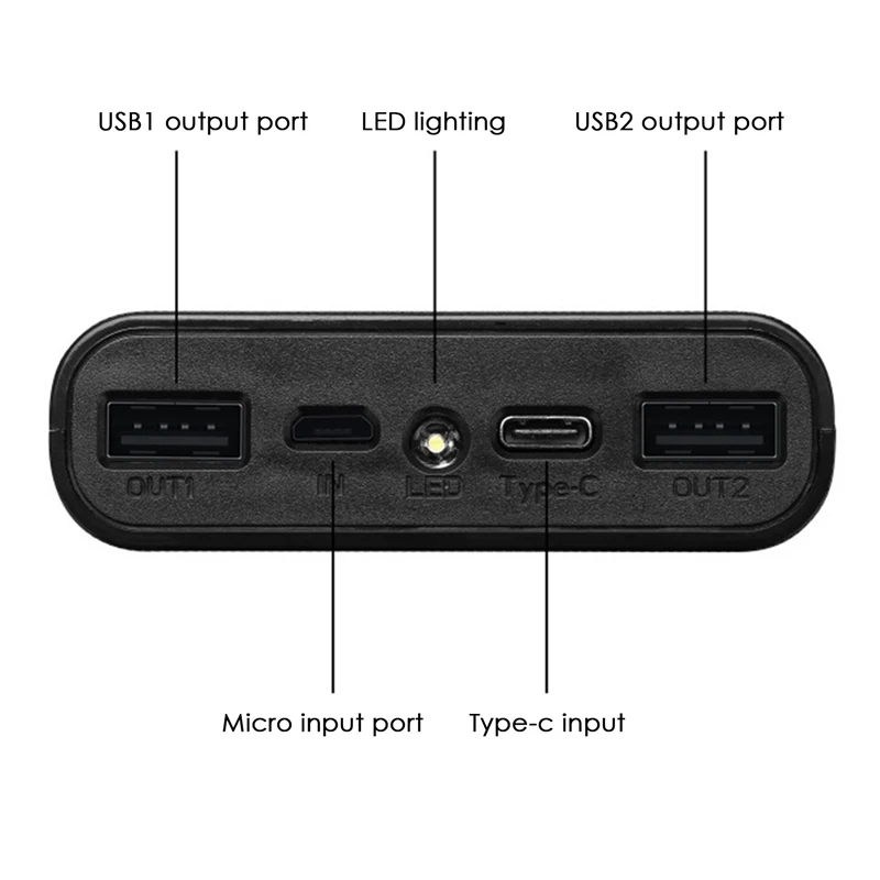 18650 Battery Power Bank Box 5V 2.1A LCD Display 20000Mah Power Board For 6X18650 Battery DIY Powerbank Case