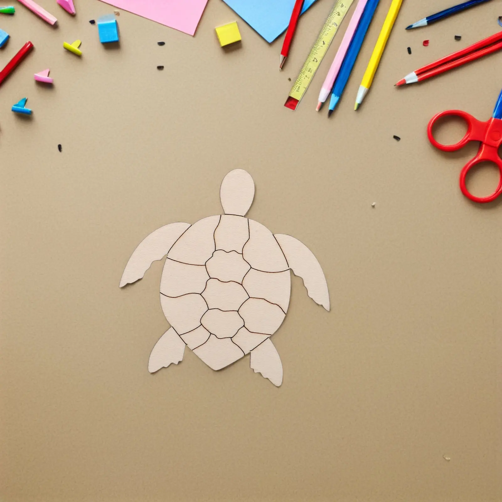 

30Pcs Sea Turtle Wooden Cutouts Natural Wood Slices Paintable Ocean Animal Craft Shapes for Home Craft Ornaments Turtle Party