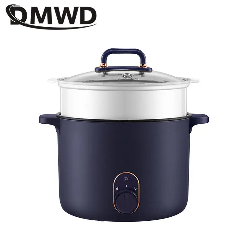 DMWD 2 Gear Power Adjust Multifunctional Cooking Pot Food Boiler with Steamer Noodles Hotpot Boiling Pot Stir-fry Cooking tools