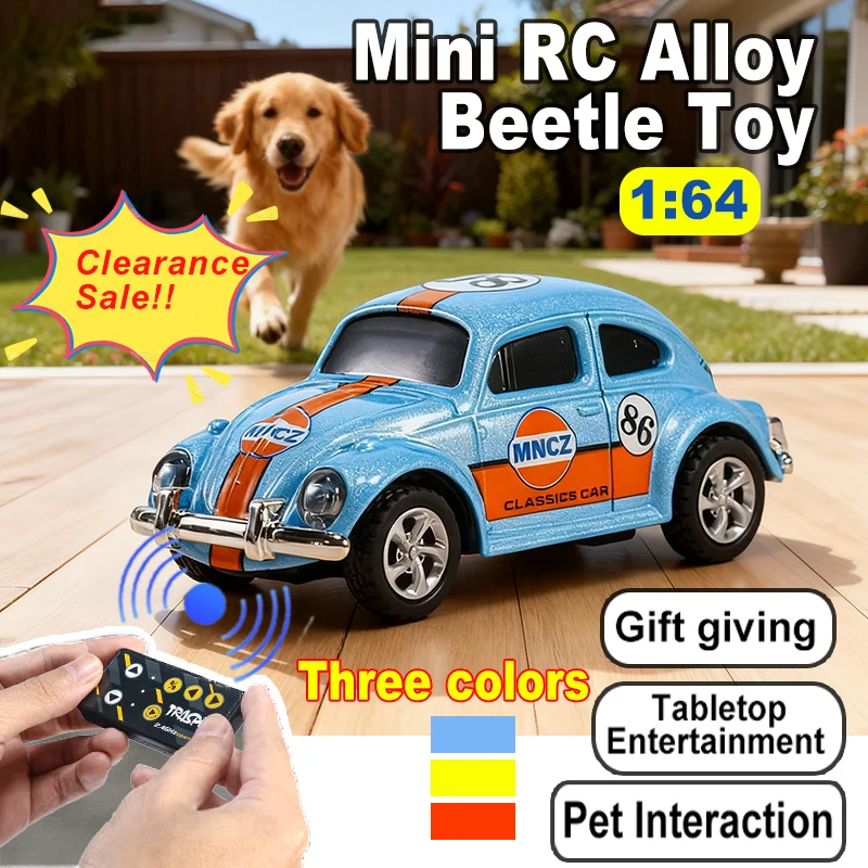 

Retro Alloy Beetle Toy 1:64 Mini Car 2.4G Remote Control Long Battery Life Wireless Car Kids Gift Ideal For Home And Outdoor Toy