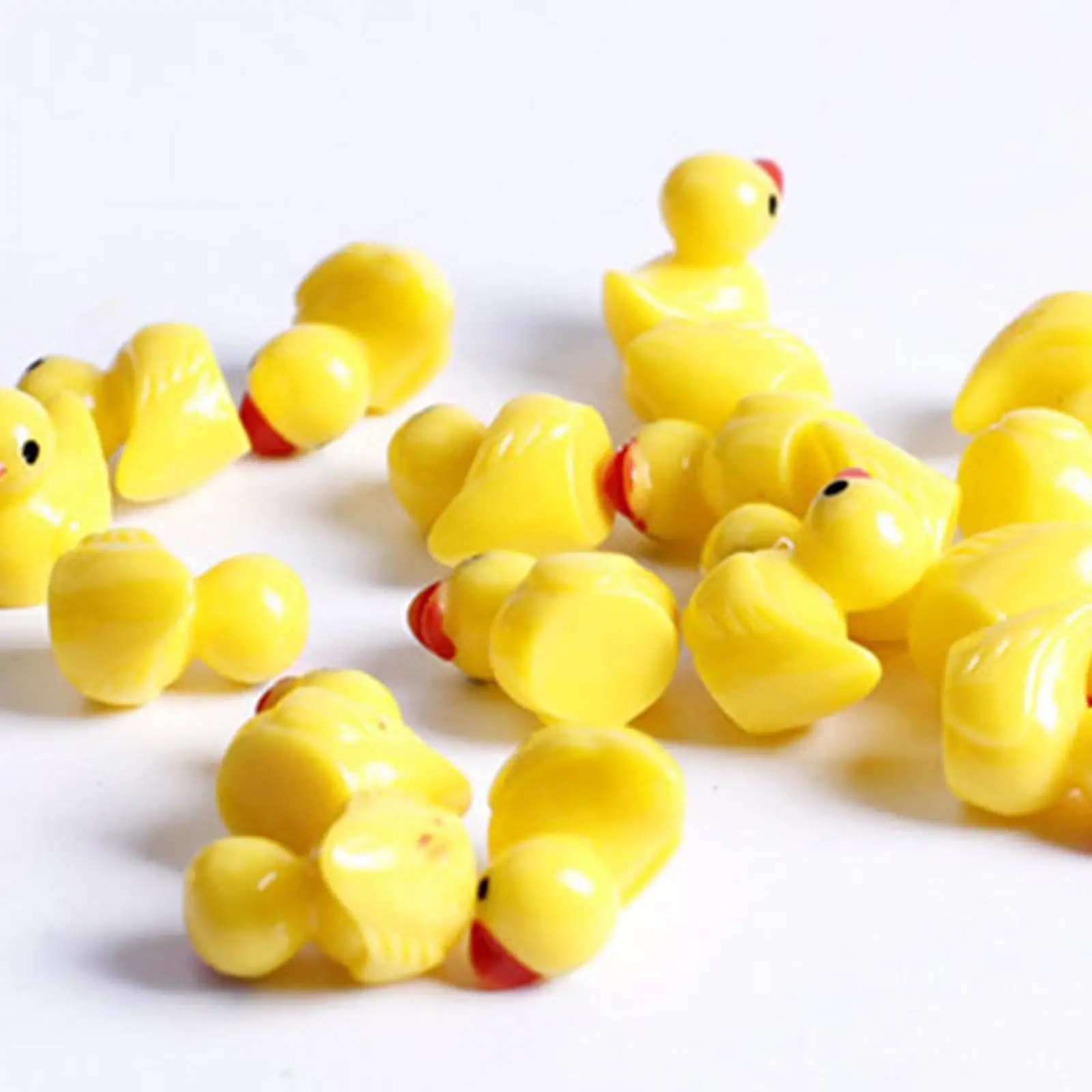 100/50pcs Yellow Duck Ornament Miniature Figures Tiny Duck Resin Handicraft Micro Landscape Decoration