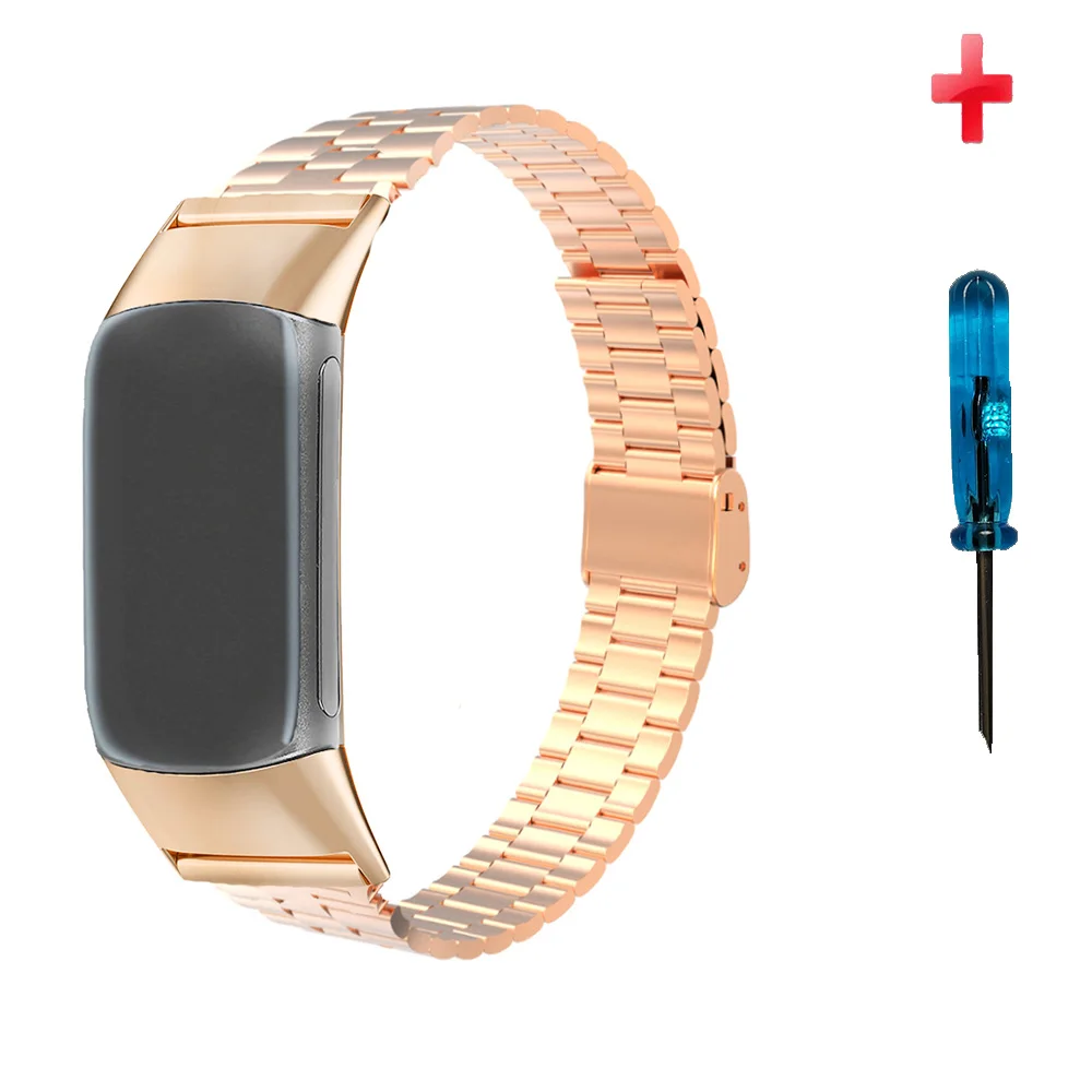Applicare al cinturino per orologio Fitbit Charge 5/2/3/4 con cinturino arcobaleno LGBT in nylon metallo acciaio inossidabile con connettore dedicato