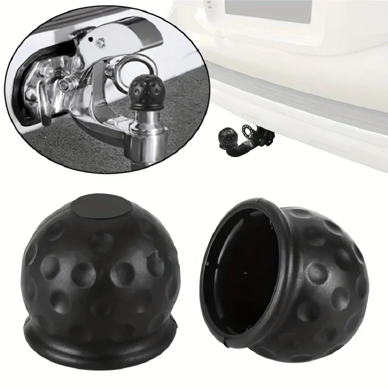 New 2 Colors Universal 50MM Tow Bar Ball Cover Cap Trailer Ball Cover Tow Bar Cap Hitch Trailer Towball Protect Car Accessories