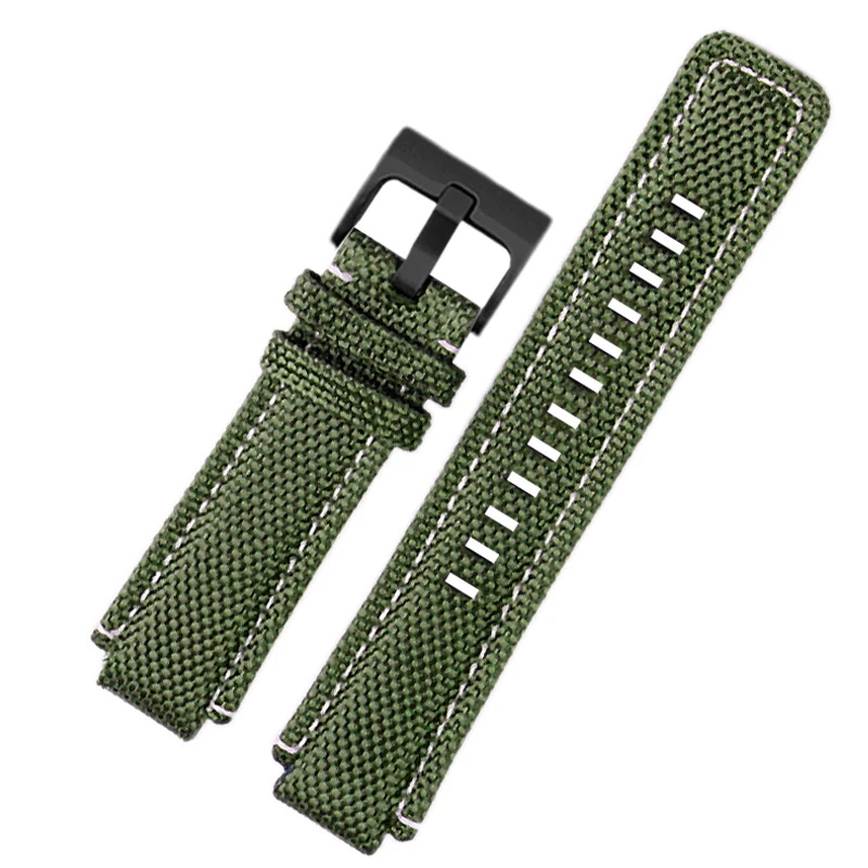 Nylon leather strap for TIMEX T2N720/721 TW2T76500/76300 series sports nylon watch strap with 24-16mm raised mouth