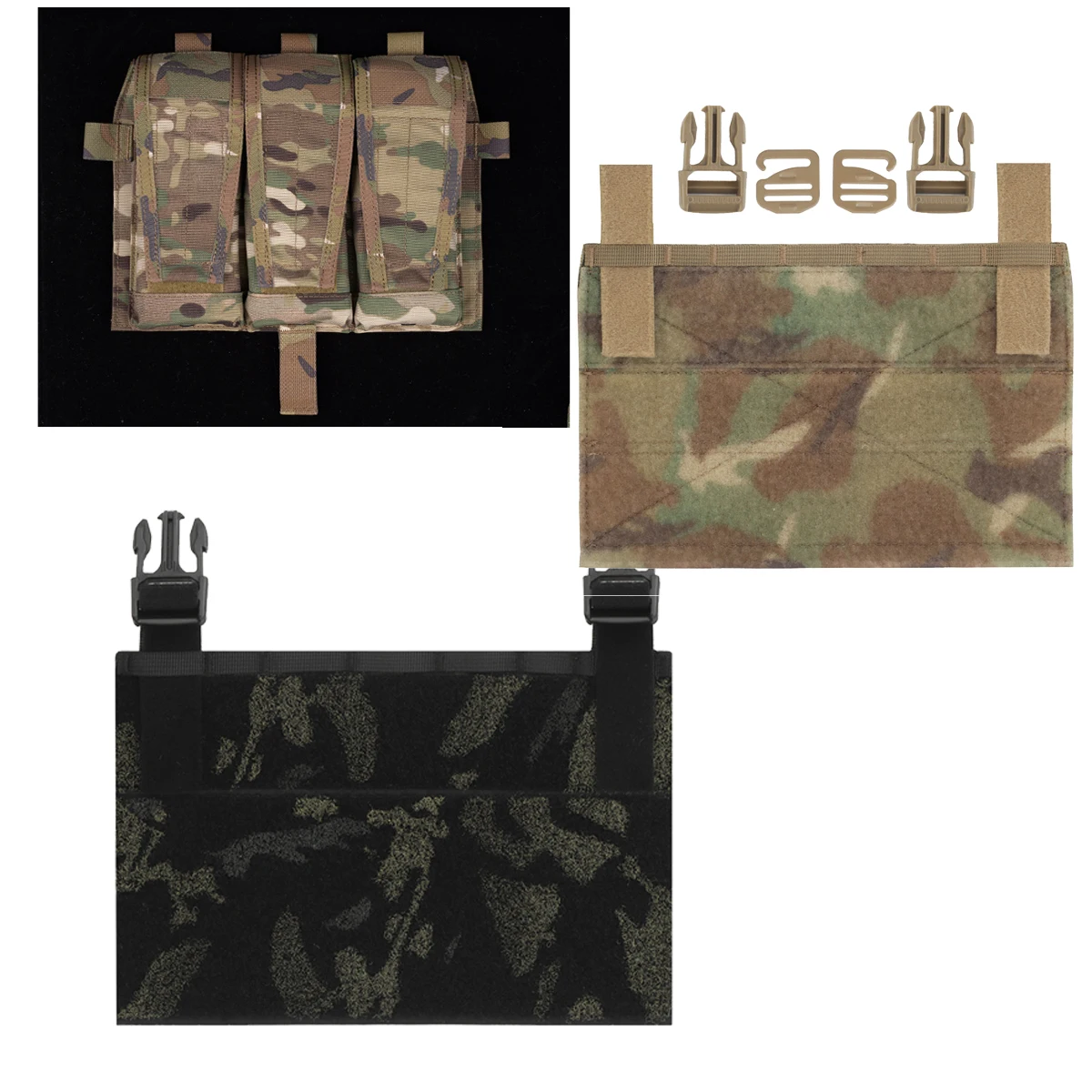 

Tactical Undershirt Expansion Panel Multiple Adapters Quick Release Camo CRYE Front Panel Adapters