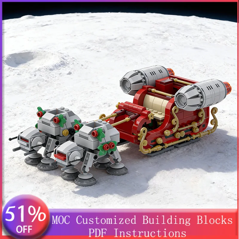 

548 PCS Space War Model Mando's Sleigh MOC Customize Modular Building Block Educational Technology Design DIY Holiday Toy Gifts