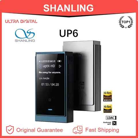 SHANLING UP6 헤드폰 앰프HIFI 휴대용 USB DAC Bluetooth 5.2 고해상도 오디오 듀얼 ES9069Q AMP 동글(전화 Android iOS용)