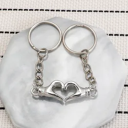 Heart Palm Matching Key Chain Couple Gift for Boyfriend and Girlfriend General Valentine's Day Qixi Car Bag Keychain Pendant