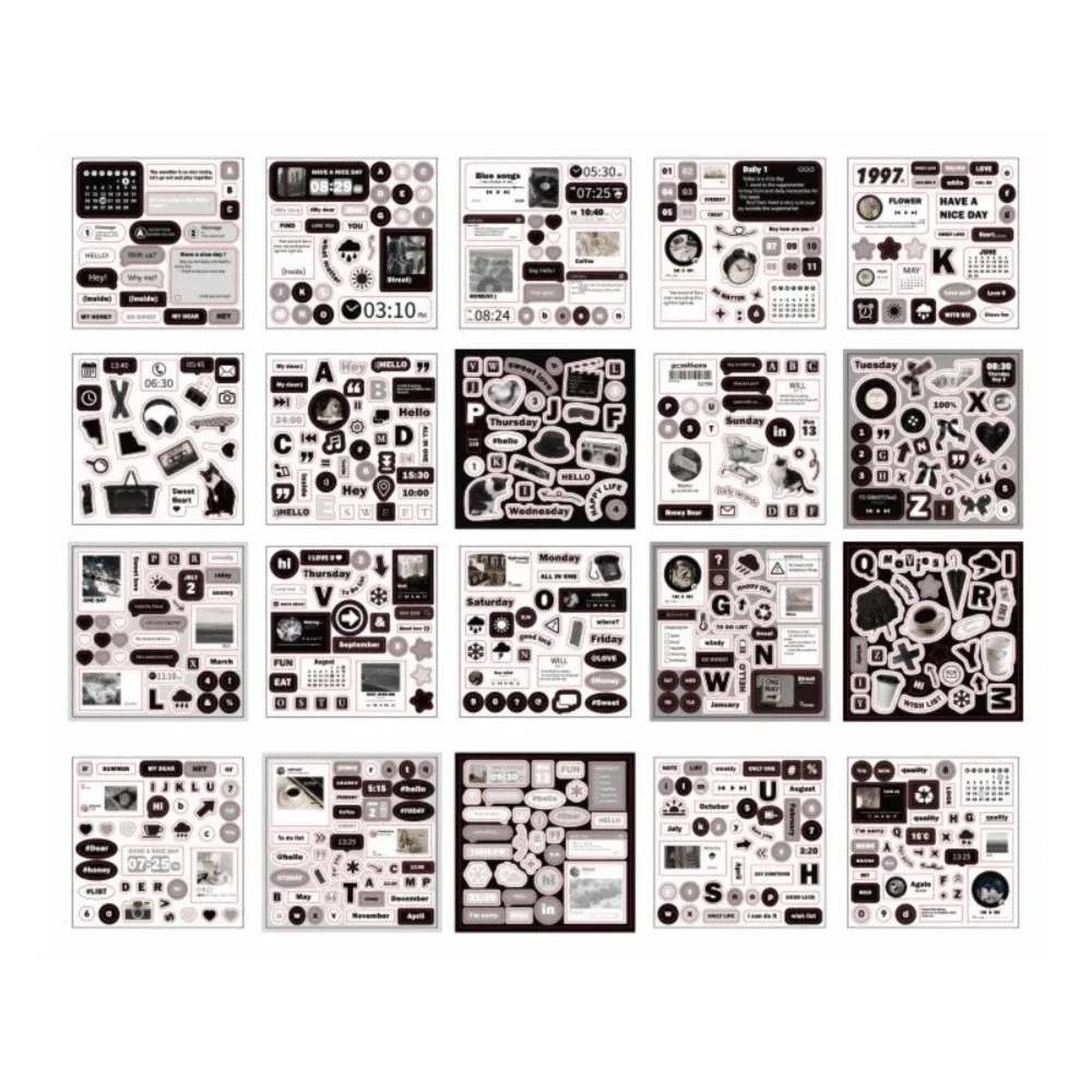 Cartoon Design Cartoon Collage Sticker Book Vintage Style Decorative DIY Scrapbooking Stationery Supplies Vintage Decor