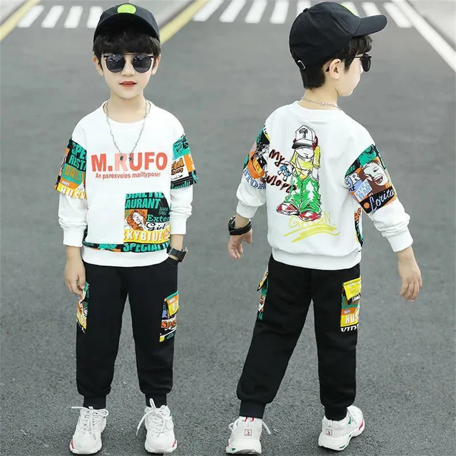 Children\'s wear suit spring autumn clothing Set boys clothes children Tracksuit long sleeved Toddler Kids sport Suit clothes Set