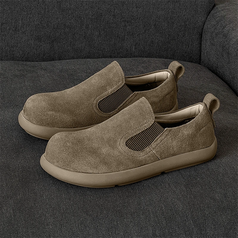 

Simple Premium High Quality Suede Loafers Handmade Men's Casual Shoes Slip on Flats Comfortable Soft Sole Non-slip Outdoors Shoe