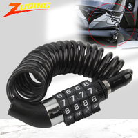 Motorcycle Helmet Anti-theft Password Lock Cable Chain 4 Digit Number Lock Scooter Moped Bicycle Dirt Bike Universal Accessories