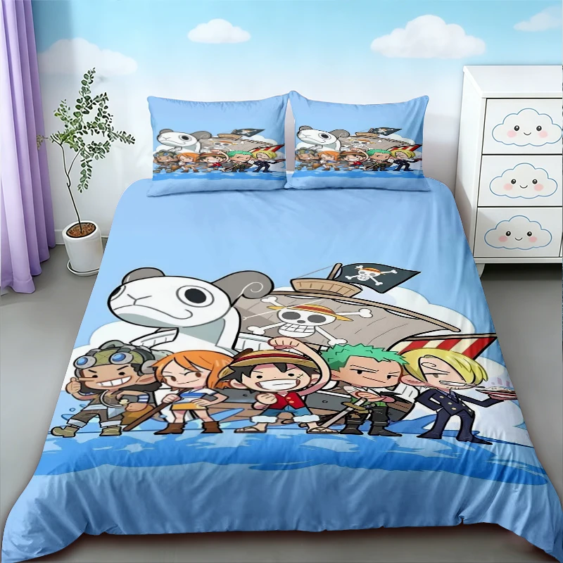 Boys Teens Duvet Cover Set Luffy One Piece Cartoon Bedding Set Luffy Breathable Comforter Cover for Bedroom Decor view 2