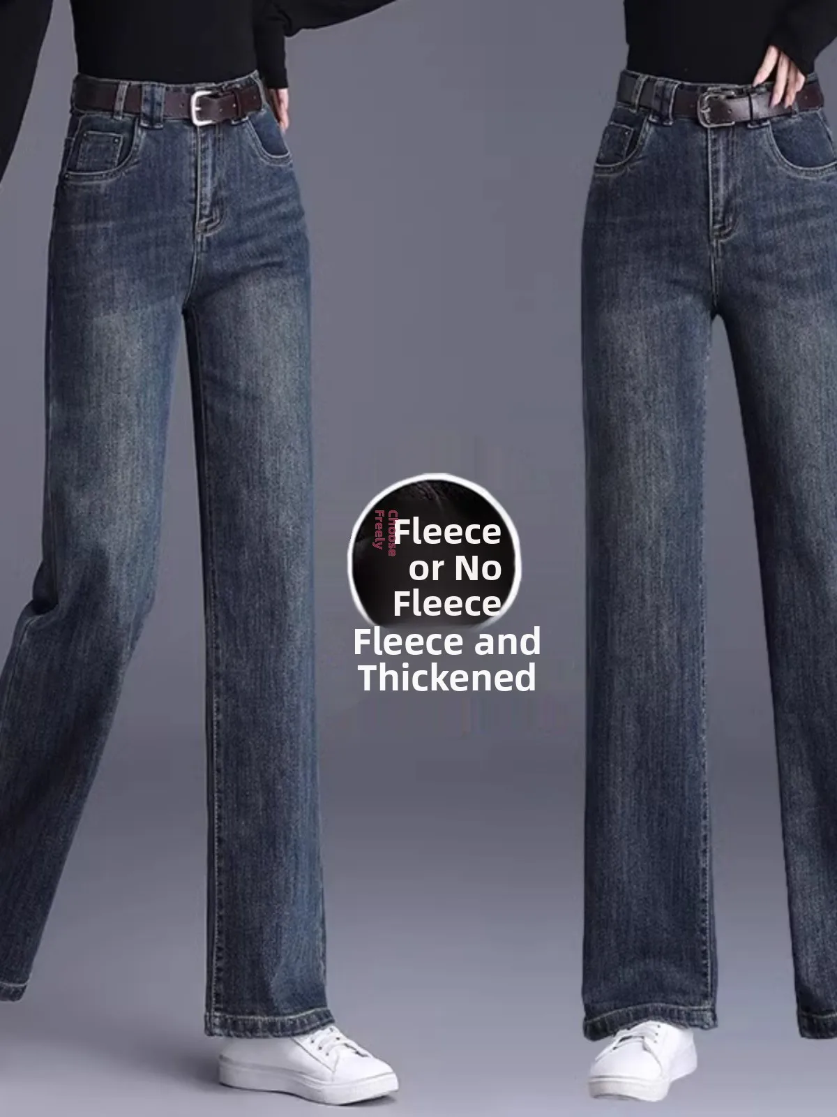 

Широкие джинсы с высокой талией, женские тонкие прямые повседневные брюки на подкладке с цементным ушком, весна-осень, новинка Sle