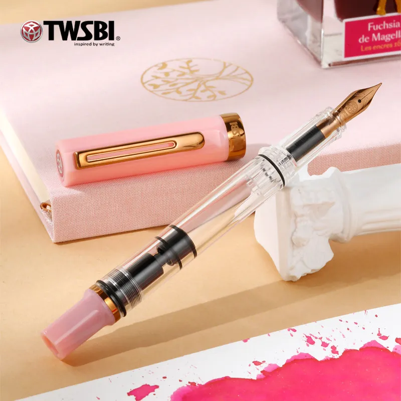 TWSBI ECO 핑크 레몬 브론즈 피스톤 만년필 투명 데모펜 잉크펜 EF/F/M 닙 선물용 펜