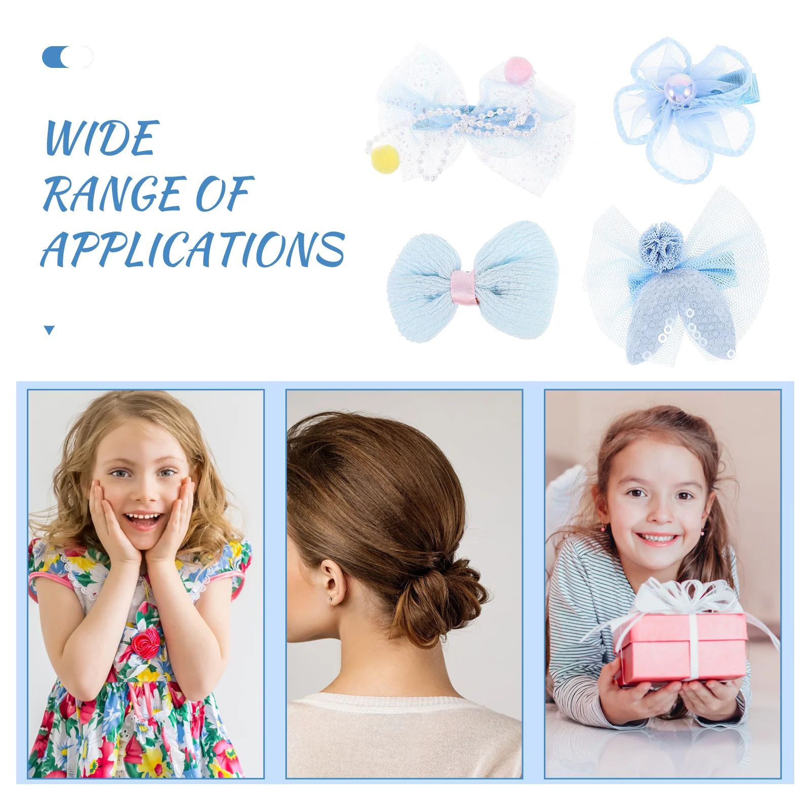 

8Pcs Adorable Rabbit Ear Bow Hair Clips Pearl Flower Barrettes for Kids Girls Hair Accessories Party Birthday Wedding