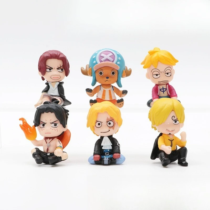 HOT NEW One Piece Figures Set Luffy Law Sabo Zoro Sanji Nami Chopper Marco Ace Roger Action Figurine Model Doll Toys Gift view 2