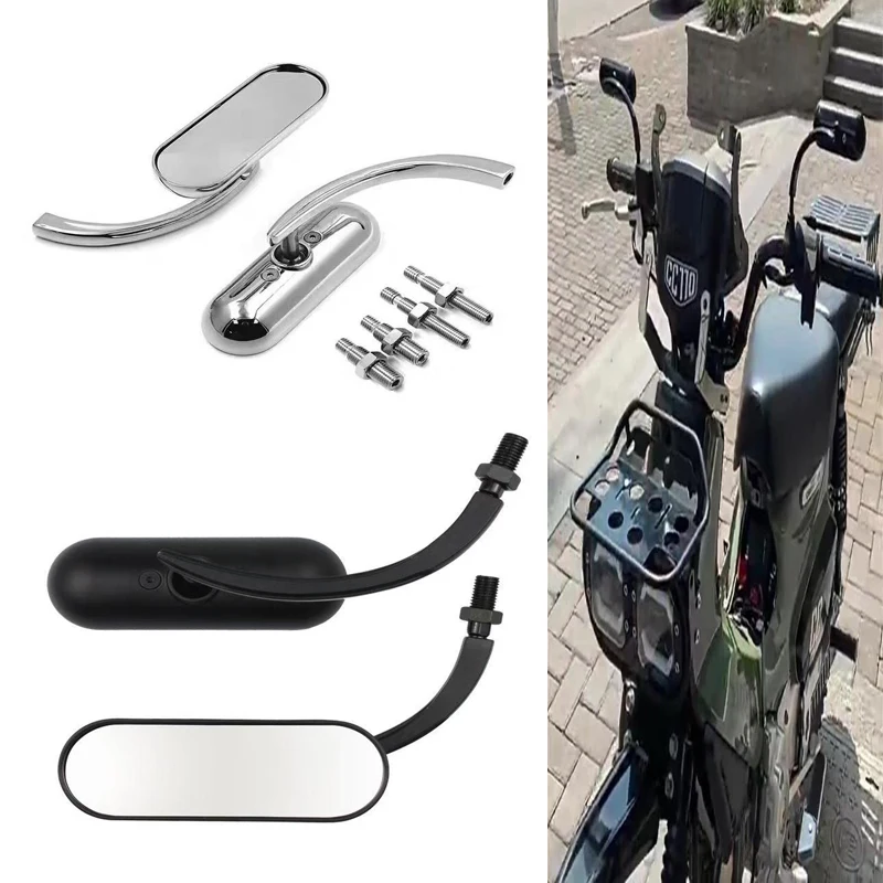 

70mm M8 M10 Mini Black Mirror Motorcycle Rearview Mirror For Road King Street Electra Glide Road Glide Dyna Softail1982-2020