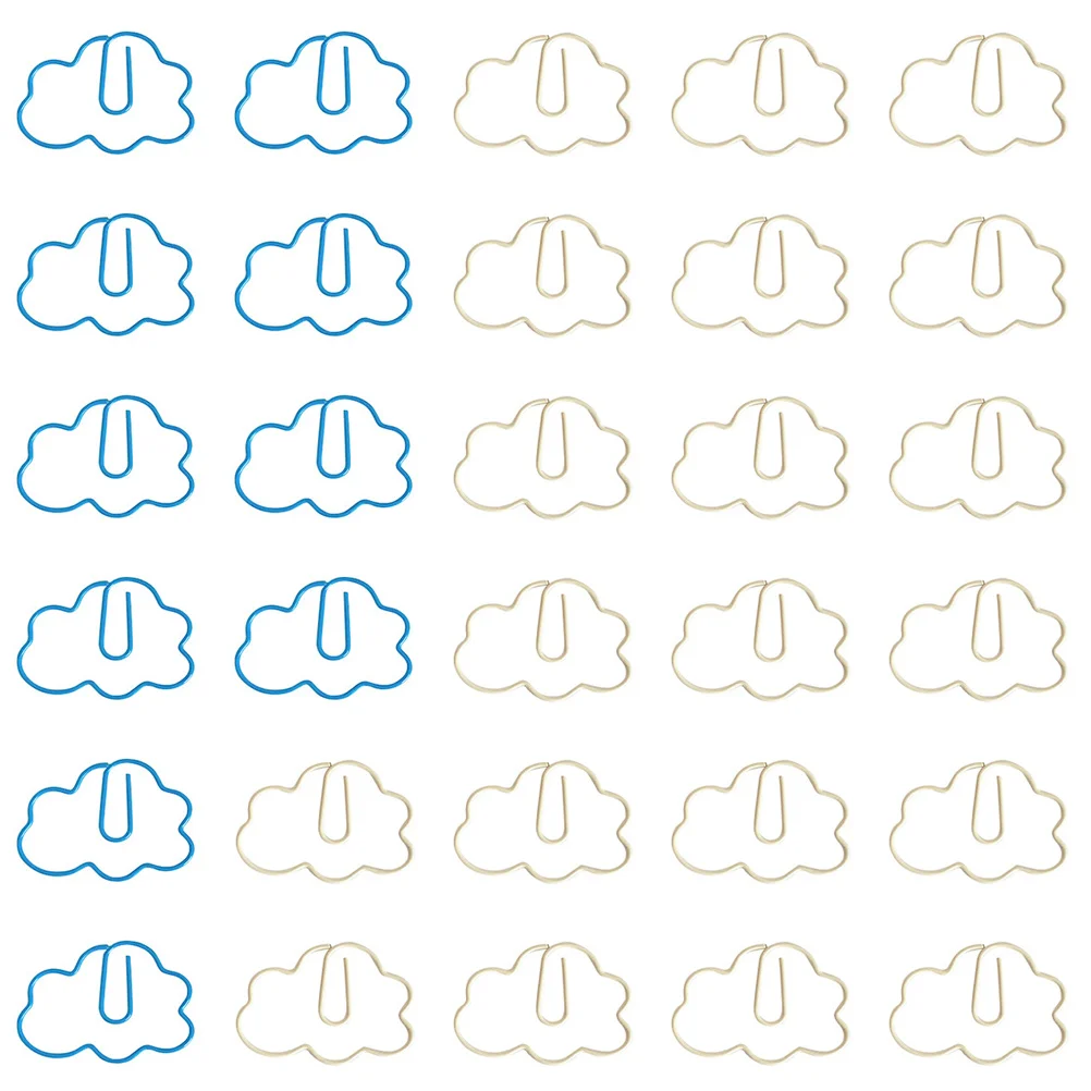 

30 Pcs Cloud Shaped Paper Clips Cartoon Bookmarks Binder Office Supplies Desk Decor Document Fixing School Use Practical