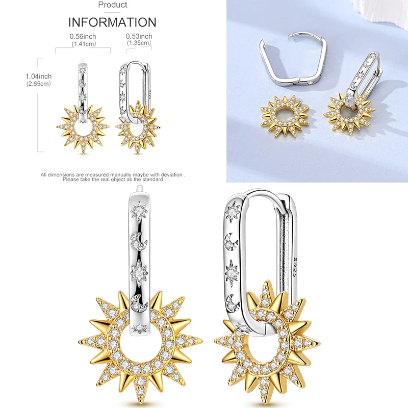 925 Sterling Silber Creolen Pfotenabdruck Blumenstrauß Kleeblatt Lavendel Fisch Bunter Schmuck Geschenk für Frauen und Mädchen – Detail 25