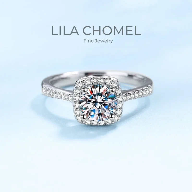 

Women Wedding Band 18K White Gold Engagement Rings 0.5/1CT Moissanite Diamond Girl Birthday Gift PT950 Platinum Fine Jewelry ins