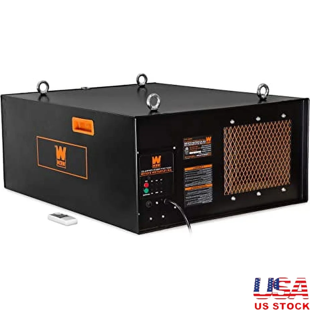 

Система фильтрации воздуха с дистанционным управлением, 4,2 А, 3 скорости, 750, 950, 1270 CFM, таймер, тихая мастерская, чистый воздух, 1000 кв. футов