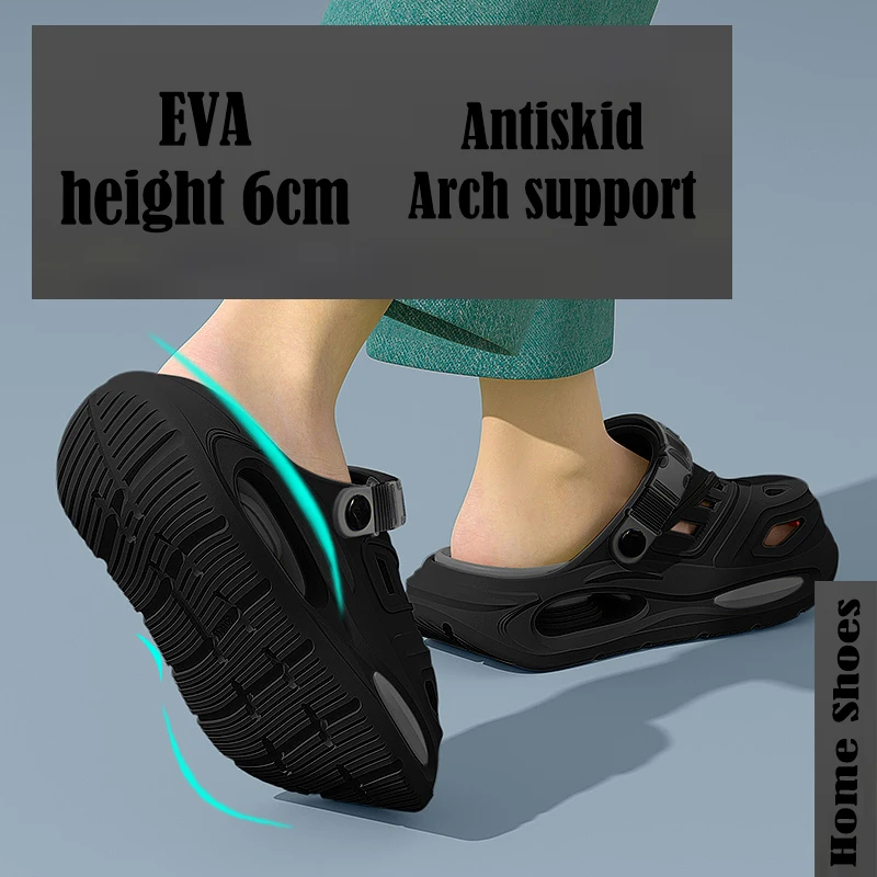 Smile Herren- und Damen-Höhlenschuhe, modische, atmungsaktive Sandalen mit herausnehmbaren Einlegesohlen, rutschfeste, gepolsterte, verdickte, weiche Hausschuhe – Detail 22