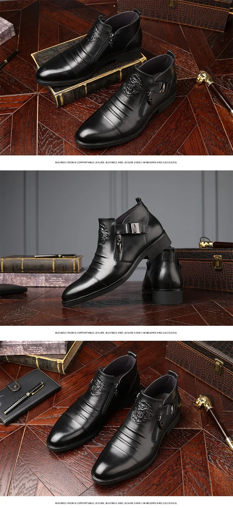 S4d94191e4bb64f8d8826664004a21ff3e High Quality Plus Size 48 Men's Ankle Boots Leather Chelsea Dress Shoes