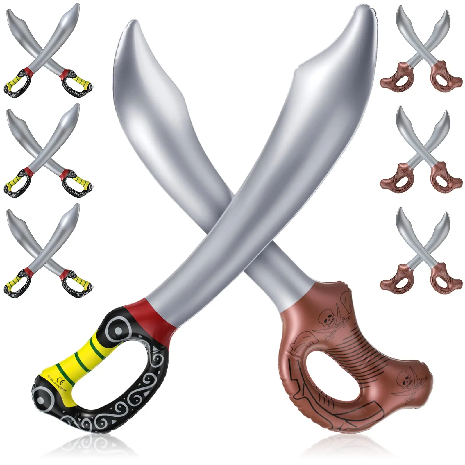 Inflatable Pirate Swords Inflatable Toy Sword Pirate Party Favor Blow up Pirate Swords for Halloween Pirate Theme Party, Cosplay