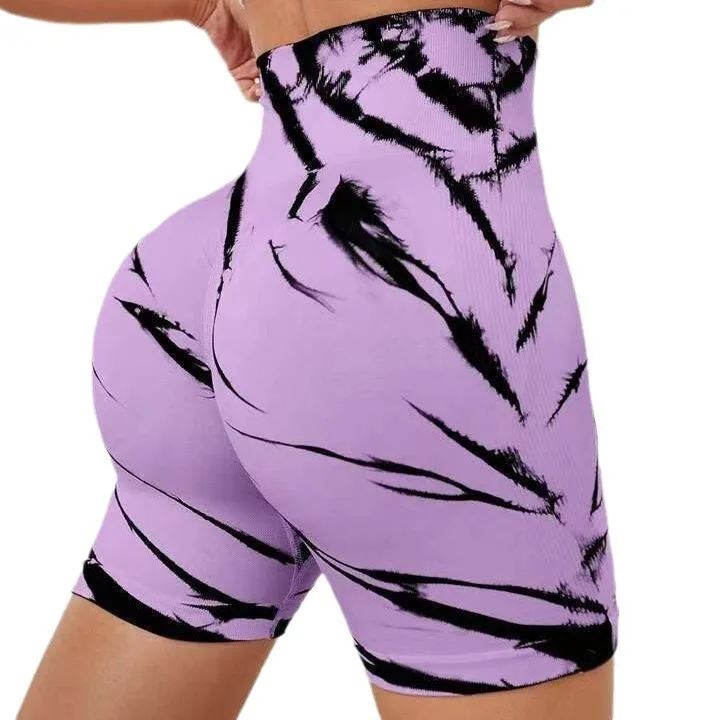 

Tie Dye Workout Shorts For Women Scrunch Butt Lifting High Waisted Yoga Gym Seamless Booty Biker Shorts Women's Sportswear