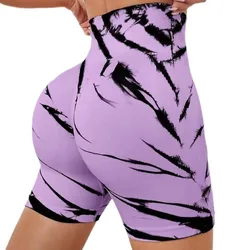 Tie Dye Workout Shorts For Women Scrunch Butt Lifting High Waisted Yoga Gym Seamless Booty Biker Shorts Women's Sportswear