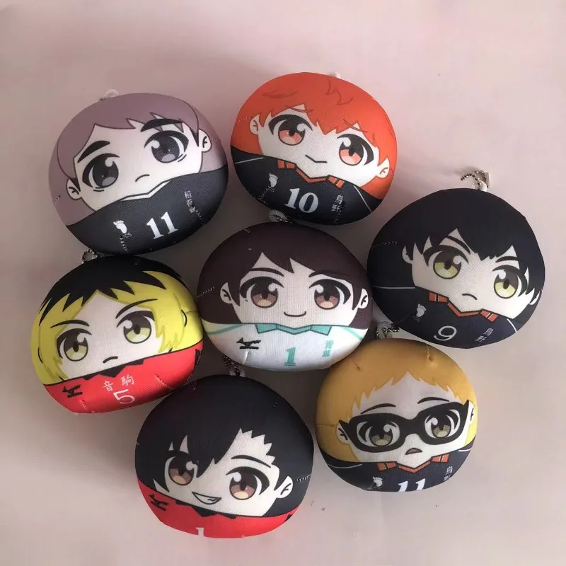 Shoyo Hinata Tobio Kageyama Kei Tsukishima Kotaro Bokuto Ball Shaped Group Pendant Kawaii Exquisite Soft Juguetes Present