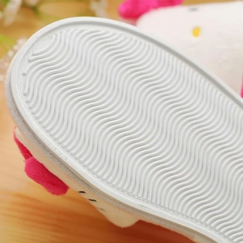 Hello Kitty Winter Slippers Fashion Cute Women House Slippers Anime Y2k Girl Warm Flat Shoes Indoor Bedroom Non-slip Sandals