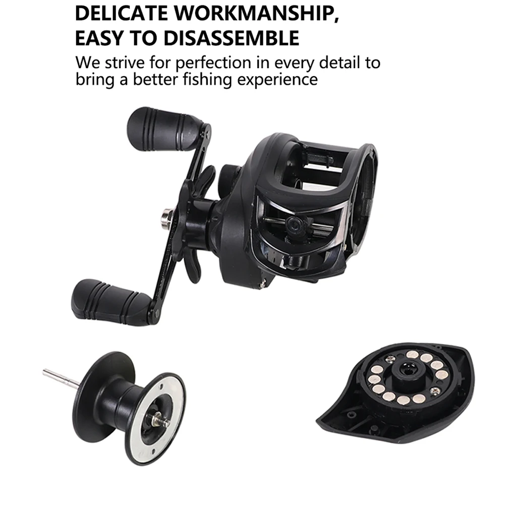 Baitcasting Reels 7.2/1 Gear Ratio Fishing Reels Wheel Max Drag 10kg Saltwater Freshwater 18+1BB for Beginners Fishing Accessory