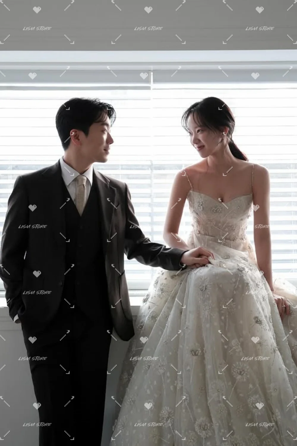 Lism Sexy Straps Sweetheart Collar  Wedding Dresses A-line Sweep Train Lace Korea Wedding Dress Photo Shoot 2026 웨딩드레스 Customize