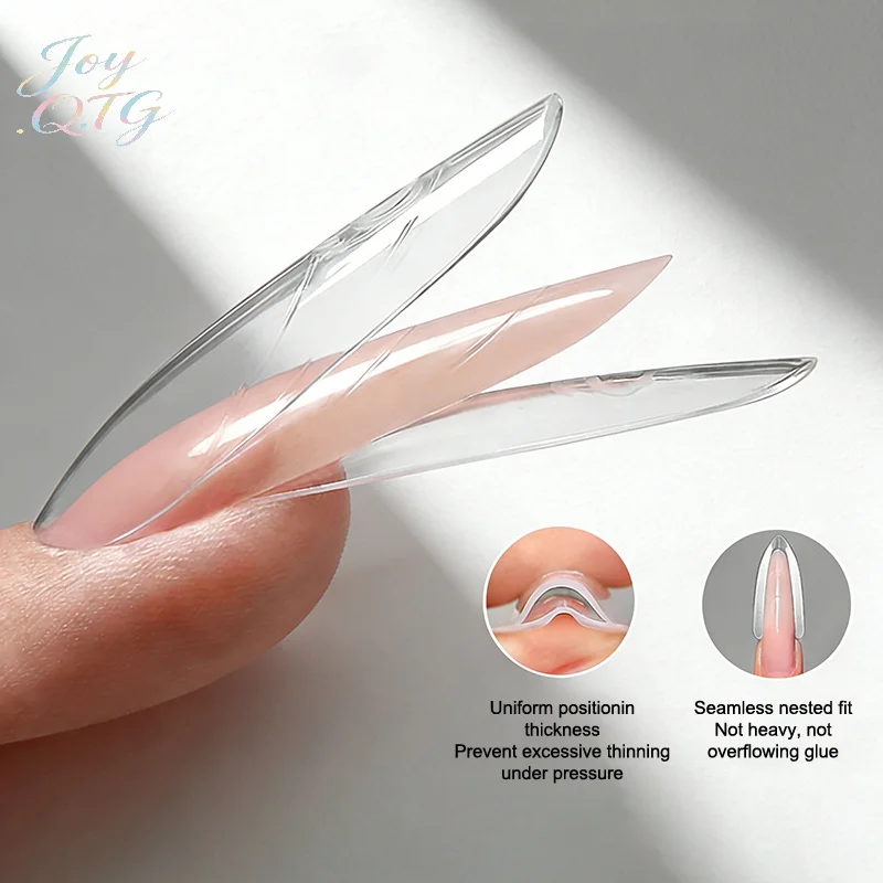 Hot Sandwich Dual Nail Forms 60pcs 15Size Quick Extensions-Dual Forms T-shaped Ellipse Manicure Forms Top Mold Bottom Mold 3D