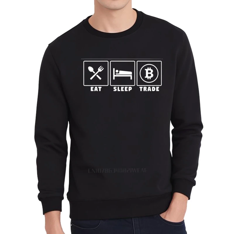 Moda primavera adolescentes hoodies comer sono comércio bitcoin confortável treino viagem em torno do pescoço pulôver elegante moletom com capuz