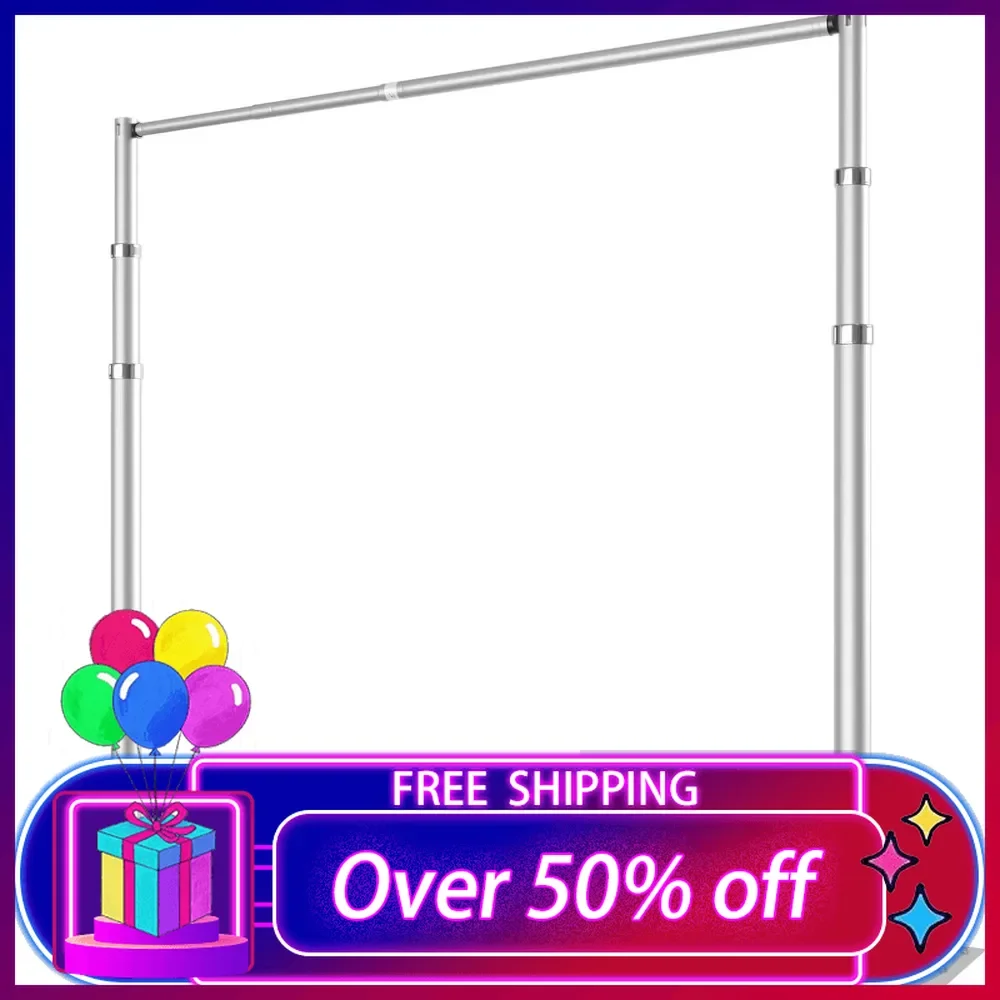 Pipe and Drape Backdrop Stand, 10x10ft Heavy Duty Adjustable Backdrop Frame, Background Holder for Parties Photography Wedding