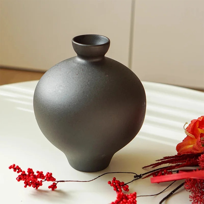 

LTT Chinese ceramic vase flower arrangement ornament wabi sandy wind living room entrance decoration