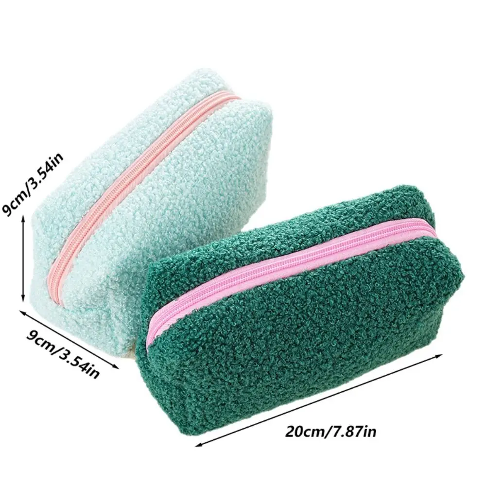 Bolsa de maquillaje de Color fresco de alta calidad, bolsa de almacenamiento de cosméticos multifuncional de felpa, organizador de artículos de tocador de gran capacidad