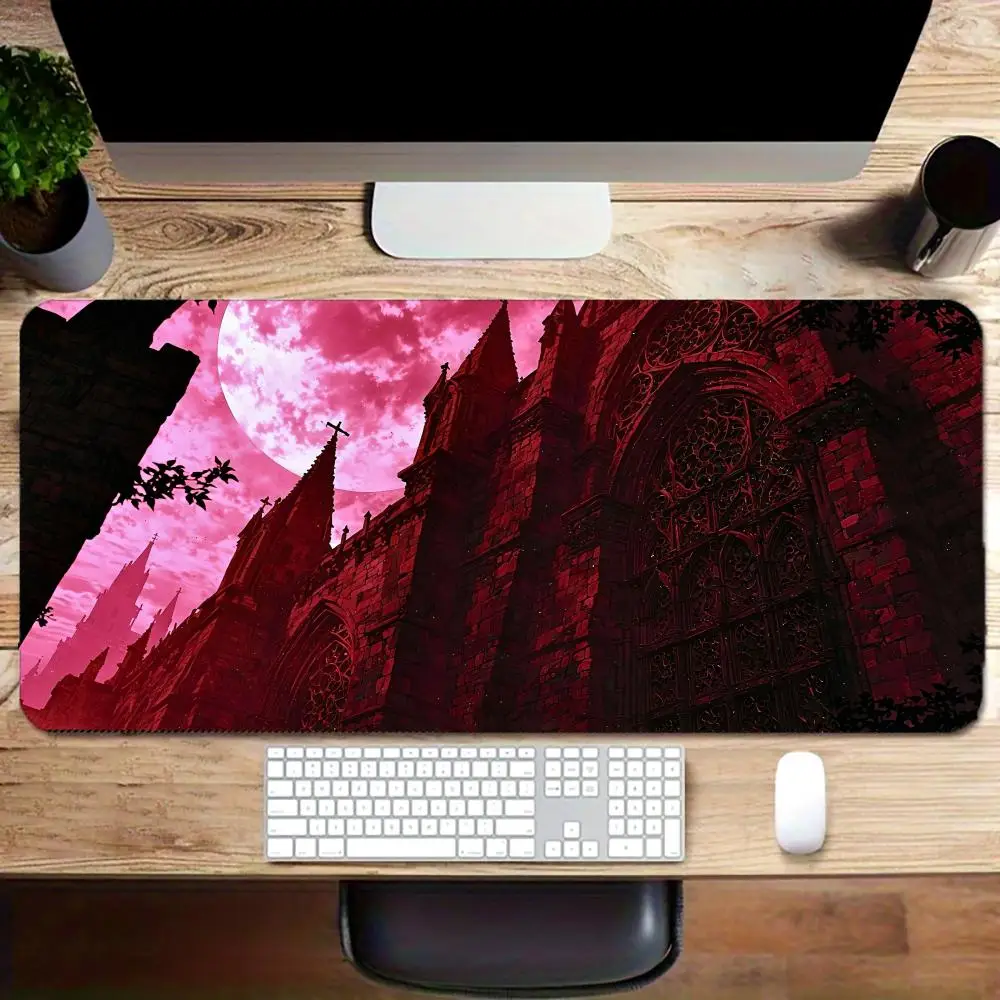 

Retro Castle Mouse Pad Large Size Rubber Base Anti-slip PC Desk Accessories Mousepad for Office and Gamer Keyboard Mat Decor Rug