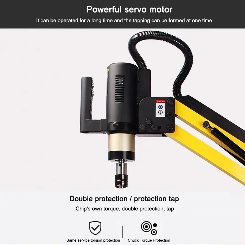 New Portable Electric Servo Tapping Machine Folding Arm Type Universal Tapping Machine Automatic Desktop CNC Touch Screen M3-M42