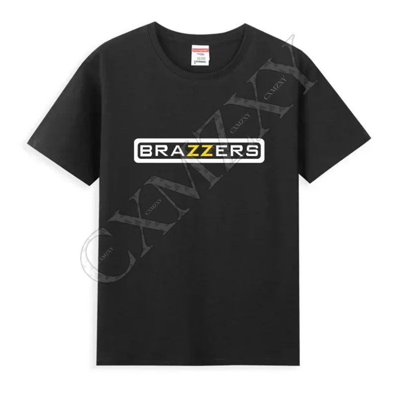 

2025 Men T Shirt Casual Brazzers Adult Entertainment Company T-shirt Graphic Oversized Breathable Comfortable Streetwear Cool