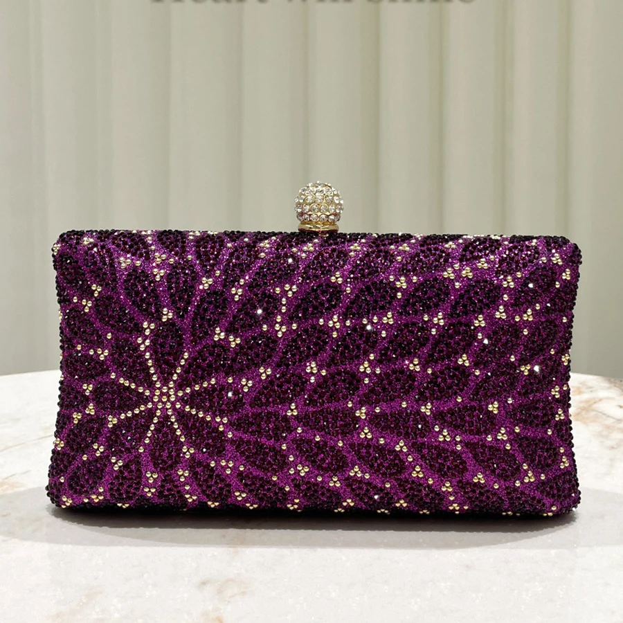 

Shiny Rhinestone Women Wedding Purses For Luxury Lady Crystal Bridal Prom Clutches Shoulder Dinner Handbags Party Cocktail Purse