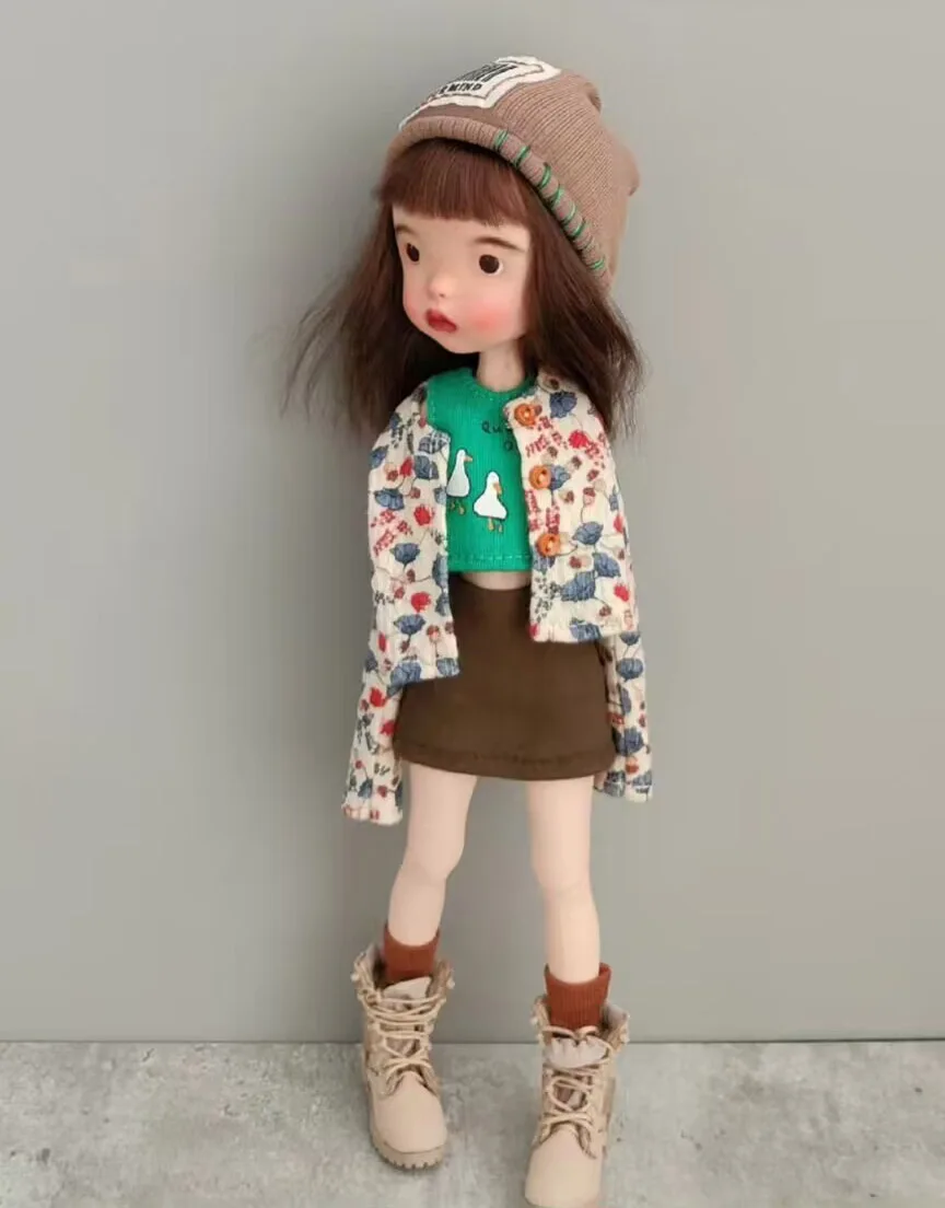 2025 5pcs fashion casual style Blythe Hat, cardigan, vest, short skirt, socks 1/6 30cm(Fit for azone,Pullip,Ob22/24/26, Licca)