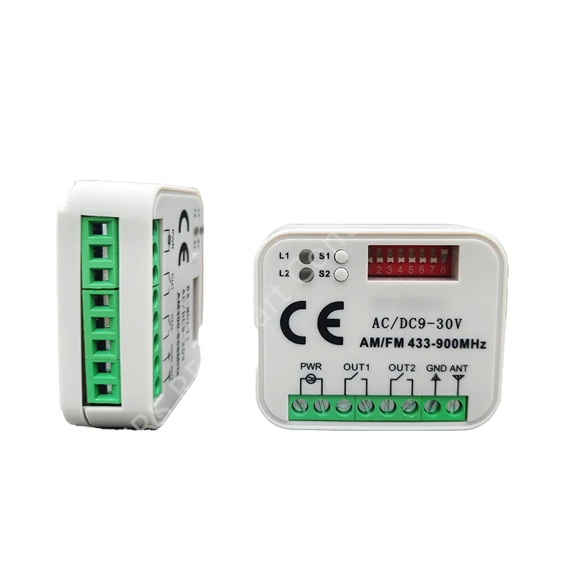 RF Wireless Multi Frequency 2 Channel Rolling Code Receiver for Garage Door & Gate