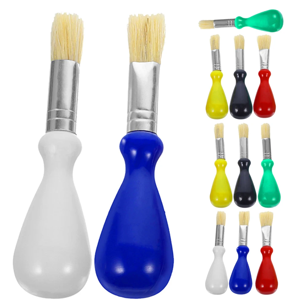 

12pcs Kids Paint Brushes Ergonomic Handle Oil Painting Tools Watercolor Brush Sets Bulk Art Supplies For Children