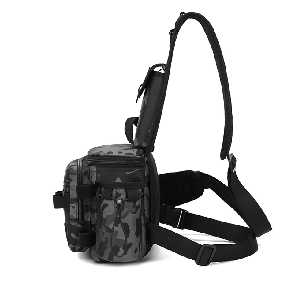 Crossbody-Angelzubehör-Aufbewahrungstasche, Hüft-Rucksack mit verstellbaren, breiten Schultergurten, große Kapazität, leicht – Detail 6