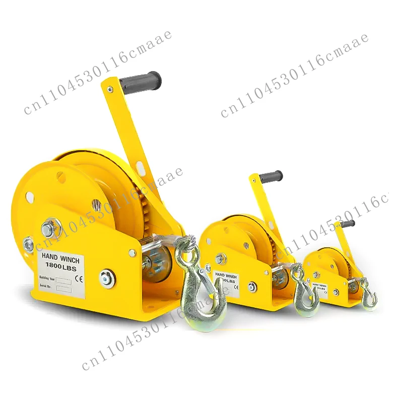 

Heavy Duty 1200LB Manual Hoist Winch with Galvanized Steel Wire Rope Hand Crank Operated Self-Locking Winch for Lifting